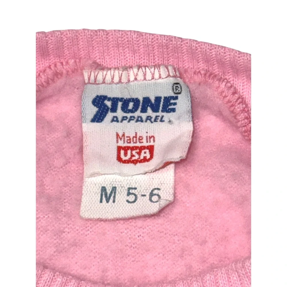Vintage Stone Apparel Girls Pink Grey Kitten Ruffle Sweat‎ Suit Set Size 5-6 USA